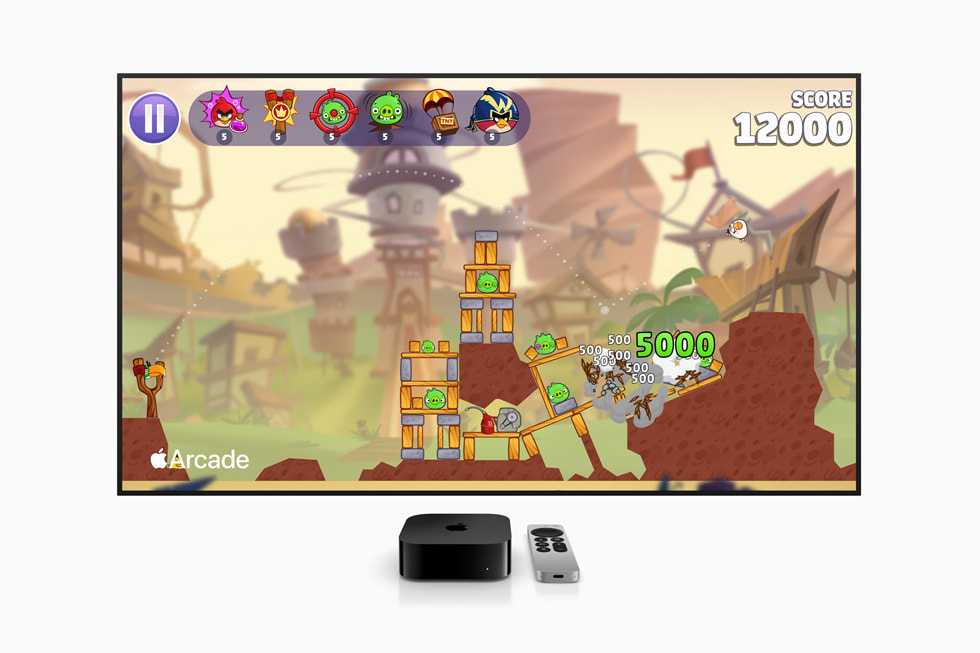 Et Apple Arcade-spill vises på Apple TV 4K