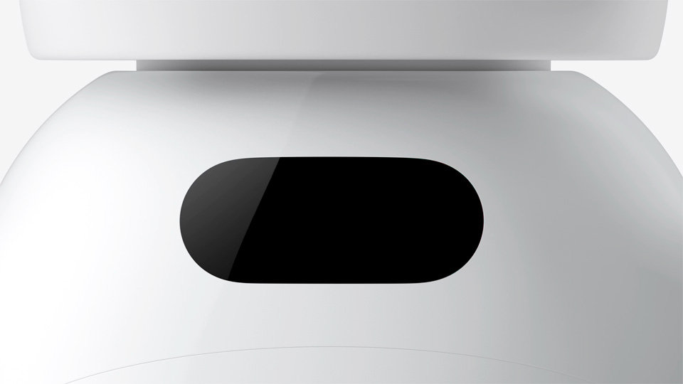 Nærbilde av den optiske pulssensoren på AirPods Pro 3