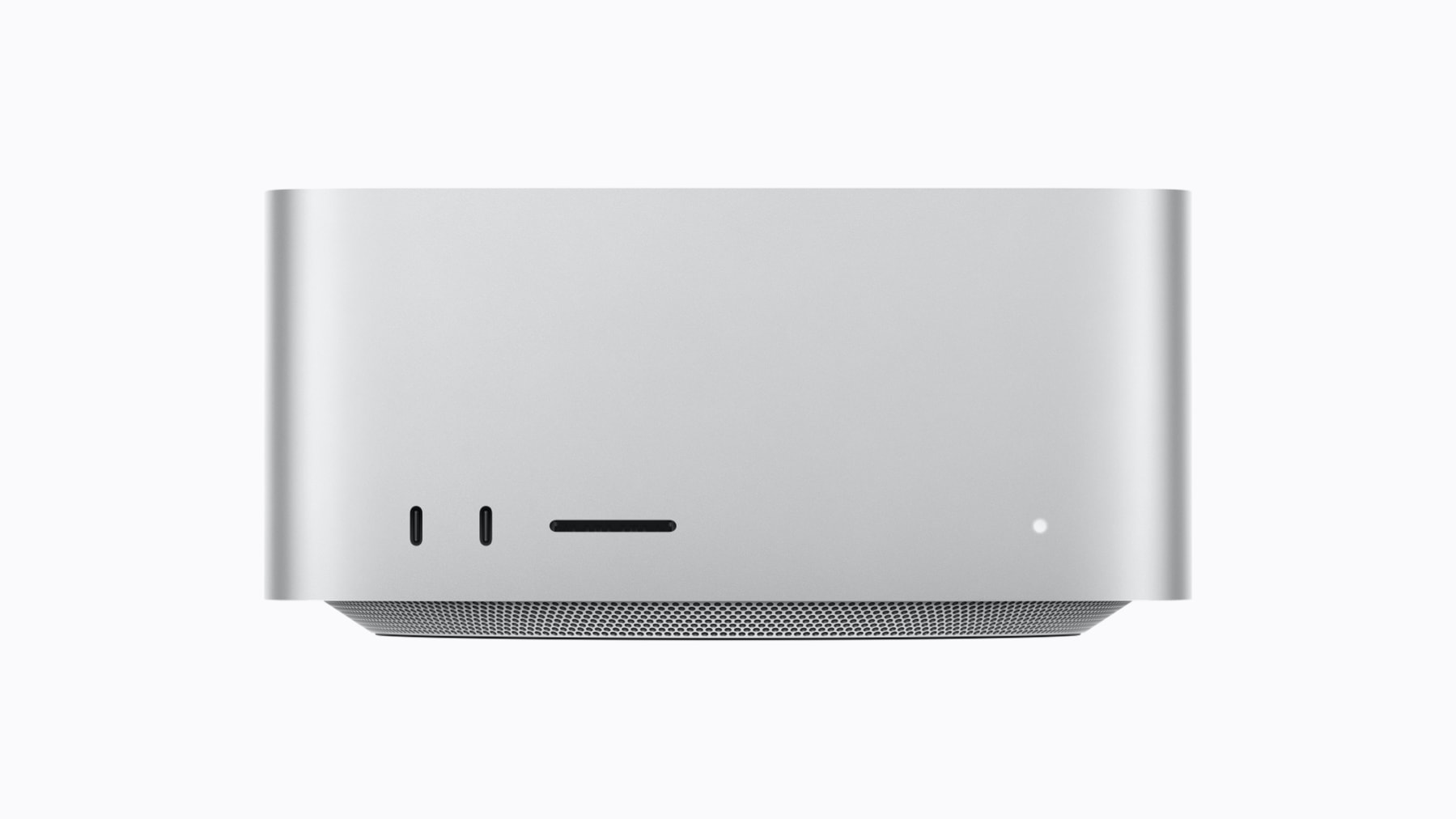 Mac Studio med M5 Max og M5 Ultra på hvit bakgrunn