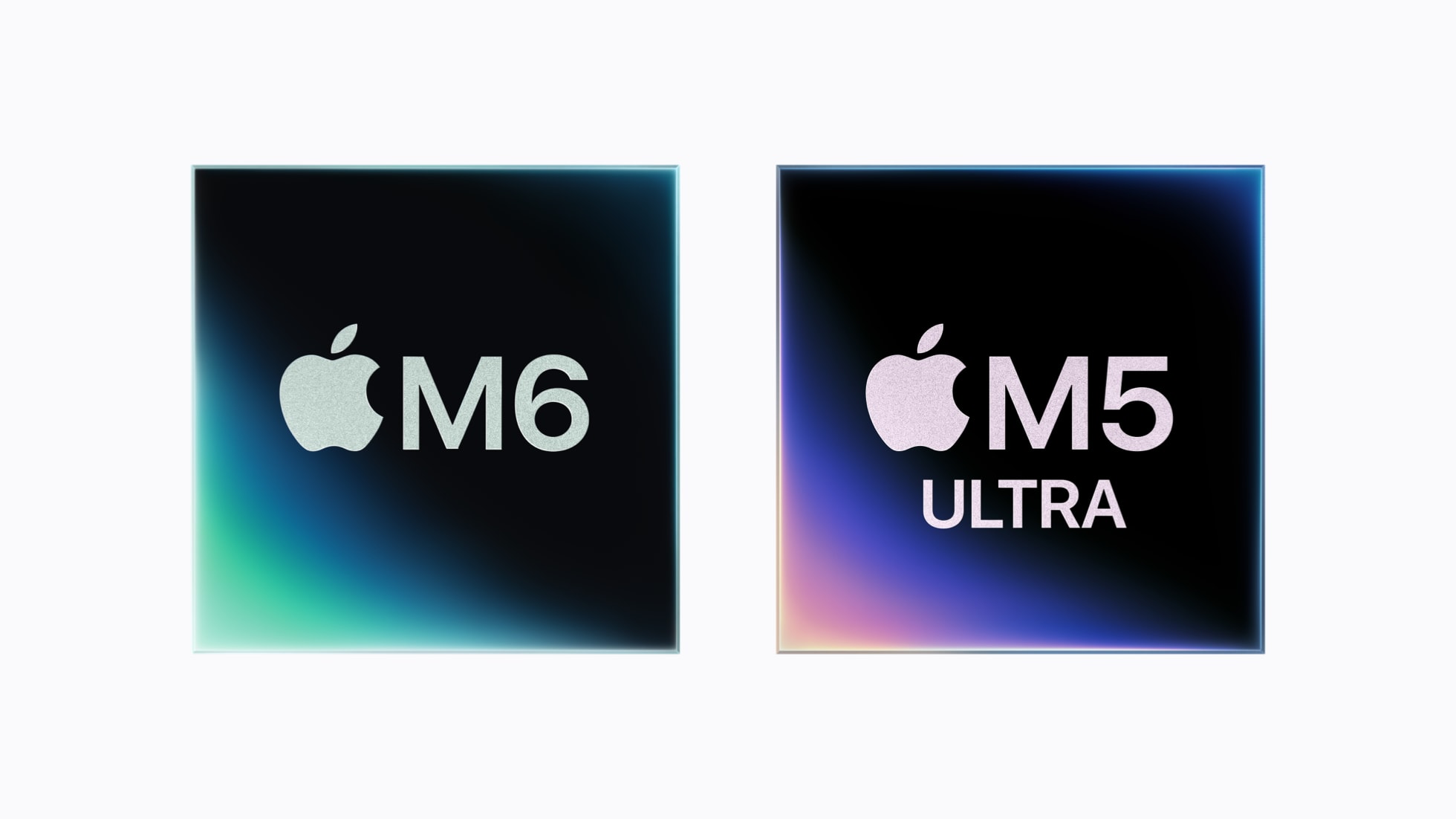 Apples grafikk av M6 og M5 Ultra side om side